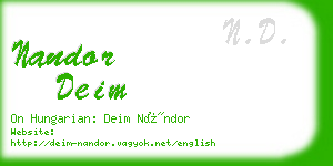 nandor deim business card